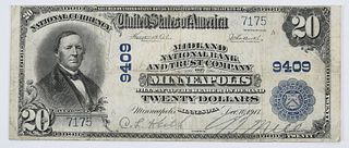 1902 $20 Midland NB & Trust Co. Minneapolis, MN
