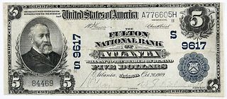 1902 $5 Fulton NB Atlanta, Georgia 
