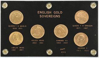 Six British Gold Sovereigns