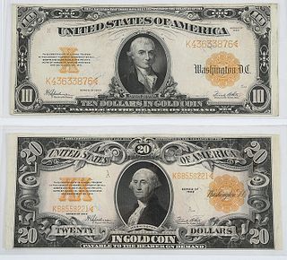 Two 1922 Gold Certificates 