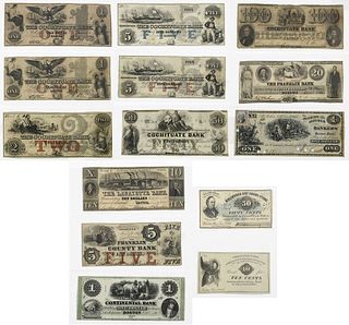 14 Massachusetts Obsolete Bank Notes 