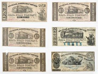 21 Louisiana Obsolete Bank Notes 