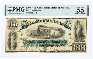 1861 $100 Confederate Note T-5