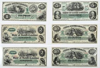 23 South Carolina Obsolete Bank Notes 