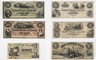 24 Alabama Obsolete Bank Notes 