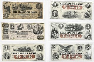 17 Maine Obsolete Bank Notes 