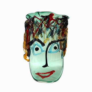 Murano Art Glass Face Sculpture