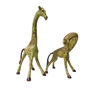 Pair of Glass Giraffe Figures