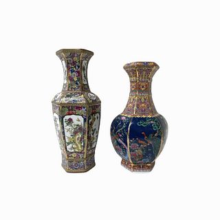 Pair of Chinese Porcelain Flower Vases