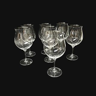 (7) Seven German Art Glass Wine Glasses