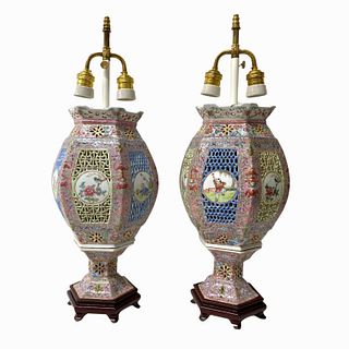 Pair of 20th Century Chinese Porcelain Lamps