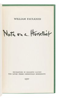 FAULKNER, William (1897-1962). Notes on a Horse Thief. Greenville, MS: The Levee Press, 1950. 