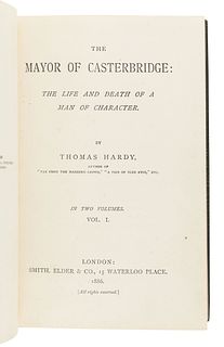 HARDY, Thomas (1840-1928). The Mayor of Casterbridge: The Life and Death of a Man of Character. London: Smith, Elder & Co., 1886. 