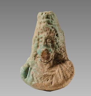 Ancient EGYPTIAN Faience Bust Of Zeus Serapis c.3rd century BCE. 