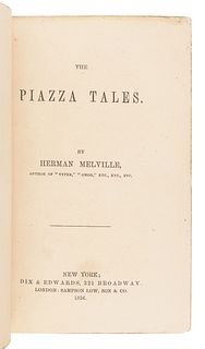 MELVILLE, Herman (1819-1891). The Piazza Tales. New York: Dix & Edwards, 1856.