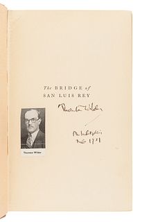 WILDER, Thornton (1897-1975). The Bridge of San Luis Rey. New York: Albert and Charles Boni, 1927. 