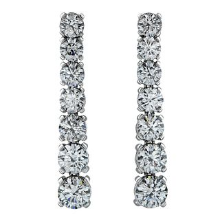 Diamond Platinum Drop Earrings All GIA Certified