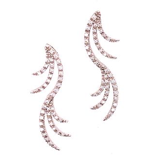 Diamond 18 Karat White Gold Designer Earrings Sign