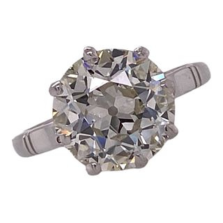 3.85 Carat Diamond Platinum Engagement Ring