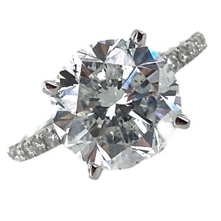 4.04 Carat Diamond Engagement Ring GIA F/I1
