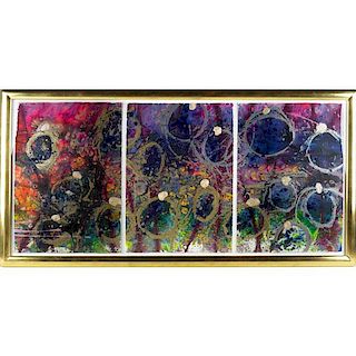 DALE CHIHULY Large three-panel painting