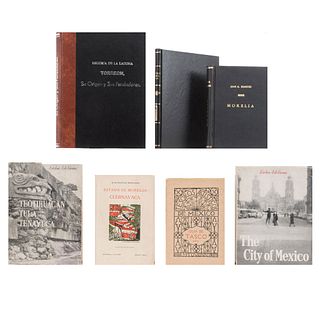 a) Monografías Mexicanas. Estado de Morelos Cuernavaca. b)Morelia. c) Tepotzotlan. d) The City of Mexico. Piezas: 7.