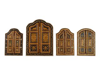 Four Carved and Polychrome-Decorated Doorways
Largest: height 32 x width 23 3/4 inches.