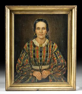 Framed Antique Portrait of a Woman of Lee Family