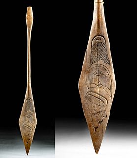 Early 20th C. Native American Tlingit Wooden Paddle