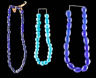 18th C. African Glass Trade Bead Necklaces (Lot of 3)