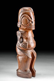 20th C. Marquesas Islands Wooden Tiki Figure