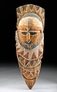 20th C. Papua New Guinea Polychrome Wood Mask