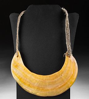 20th C. PNG Fiber Necklace w/ Kina Shell Currency
