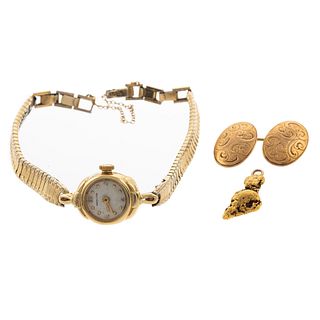 A Ladies Hamilton Wrist Watch & Other Gold Items