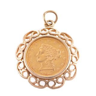 A 1856 Liberty Head Gold Quarter Eagle Pendant