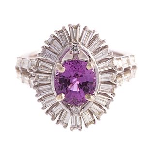 A 2.41 ct Pink Sapphire & Diamond Ring in 14K