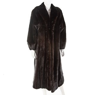 An Aumann Furs Brown Mink Full Length Coat