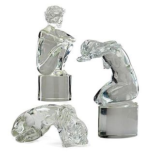 LOREDANO ROSIN Three figural glass sculptures