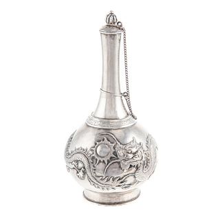 Chinese Export Silver Bottle
