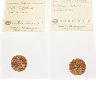 Two Gold Sovereigns from Australia 1902/1904