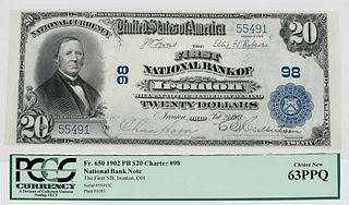 1902 $20 First NB Ironton, Ohio 