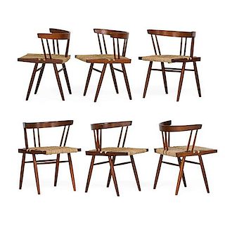 GEORGE NAKASHIMA Set of six Grass Seated Chairs