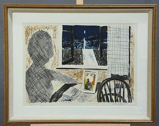 ALISTAIR GRANT (1925-1997), MOONLIGHT THROUGH WINDOW, signe