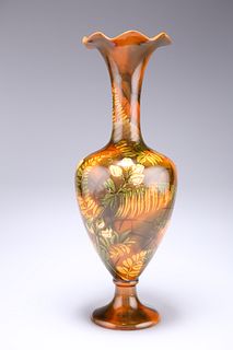 A LINTHORPE POTTERY VASE, of baluster form with high trumpe
