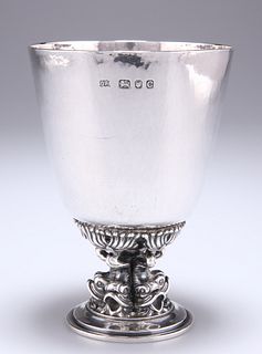 OMAR RAMSDEN (1873-1939)
 AN ARTS AND CRAFTS SILVER GOBLET,