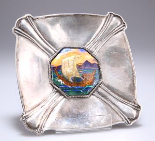 OMAR RAMSDEN (1873-1939)
 AN ARTS AND CRAFTS SILVER AND ENA