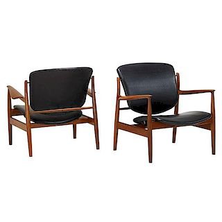 FINN JUHL; FRANCE AND SONS Pair of lounge chairs