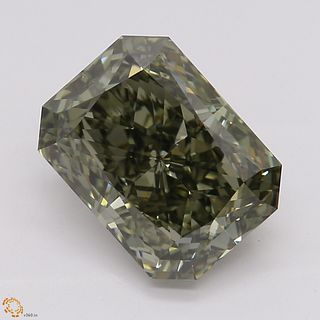 2.01 ct, Natural Fancy Dark Greenish Gray Even Color, VVS2, Radiant cut Diamond (GIA Graded), Unmounted, Appraised Value: $118,900 