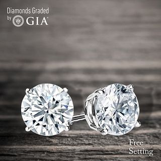 4.00 carat diamond pair Round cut Diamond GIA Graded 1) 2.00 ct, Color D, VVS1 2) 2.00 ct, Color D, VVS1. Unmounted. Appraised Value: $244,000 