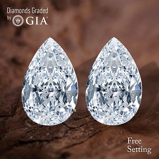 8.13 carat diamond pair TYPE IIA Pear cut Diamond GIA Graded 1) 4.01 ct, Color D, IF 2) 4.12 ct, Color D, IF. Unmounted. Appraised Value: $1,056,900 